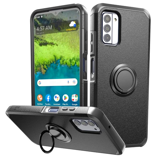 HRWireless Compatible for Nokia G310 5G Case Cover [Shockproof] Dual-Layer Tough Strong with Ring Stand [Rotational] [Slim Hybrid] Original Minimalistic Design for [Ultimate] Protection