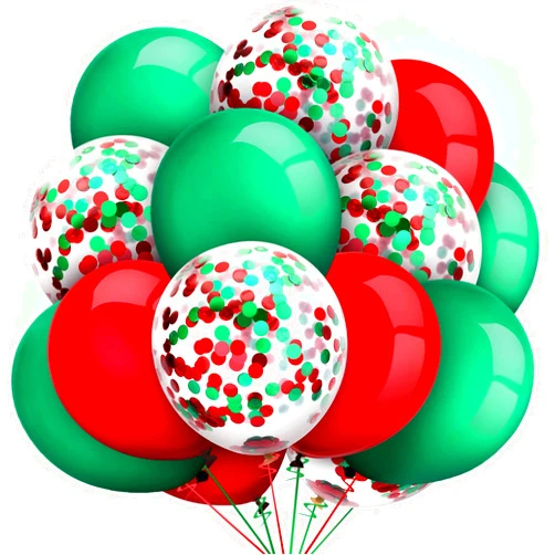 Tatuo 80 Pieces Christmas Balloons Set Confetti Balloons Latex Balloons 12 Inch Decorative Balloons for Christmas Birthday Baby Shower Wedding Supplies, Red and Green