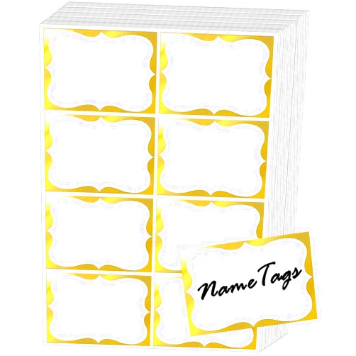 SALEMAR Gold Foil Name Tags Stickers, 3.5