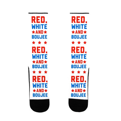 LookHUMAN Red White And Boujee US Size 7-13 Socks