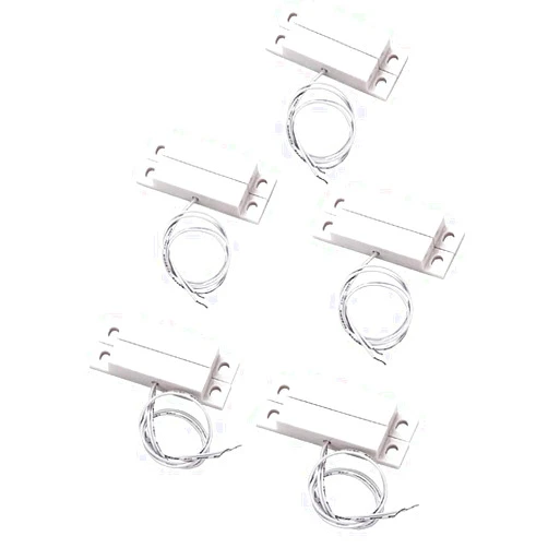 Lagogia MC-32 NC Surface Mount Wired Security Window Door Contact Sensor Alarm Magnetic Reed Switch, for Home Security and Burglar Alarm Systems, Sets of 5, White