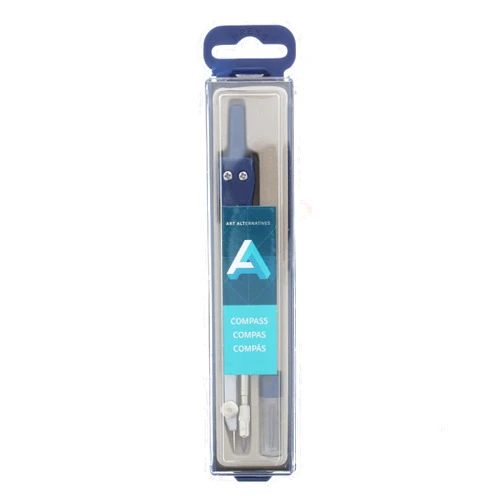 Art Alternatives Metal Compass with 2mm Lead, 5 in, Reusable Storage Box