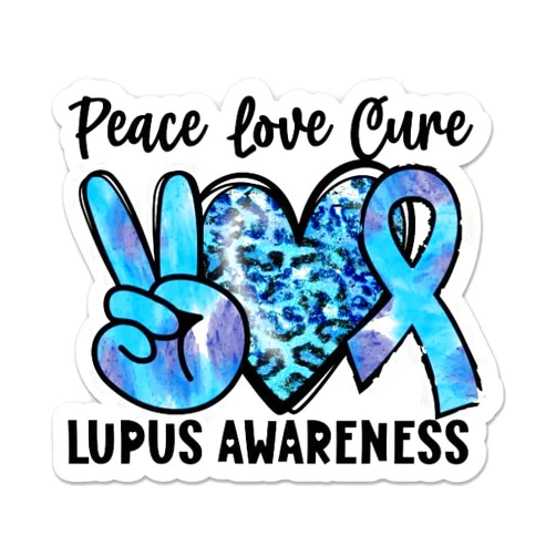 Sticker Mine Peace Love Cure Lupus Awareness Sticker - 3