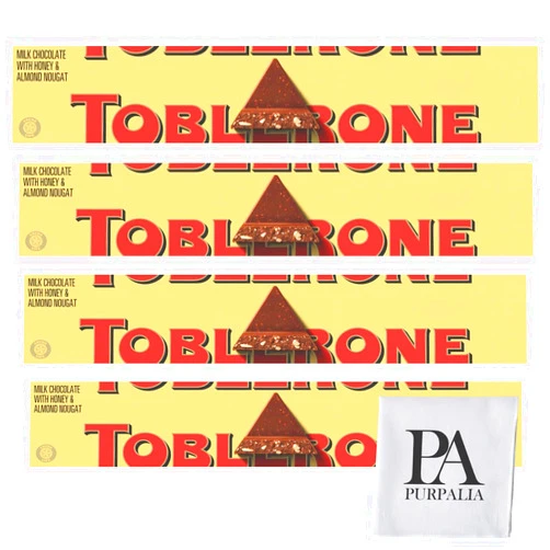 Purpalia Toblerone Chocolate Variety Pack - 3.52 oz: Classic Swiss Chocolate Bars Assortment Milk Chocolate Bars(Purpalia Packaging) (4 pack, Milk Chocolate)