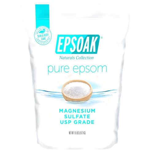 Epsoak Epsom Salt 19 lb. Magnesium Sulfate USP. Resealable Epsom Salt Bag Unscented, Made in The USA, Cruelty-Free Certified