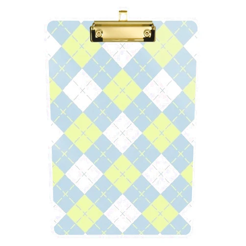 Famyily Blue-Green Checkerboard Clip Board Organization Hard Board for Classroom Supplies for Teachers high School Size 9 x 12