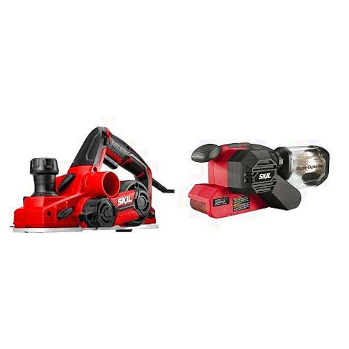 SKIL 6.5 AMP Electric 3-1/4 Inch Corded Planer with 3-InchX 18-Inch Belt Sander (PL201201 & 7510-01)