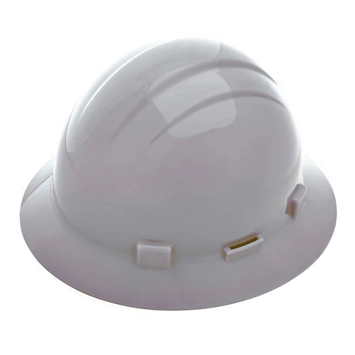 ERB Safety ERB 19297 Gray Americana Full Brim with Accessory Slots, Standard, 4-Point Nylon Suspension