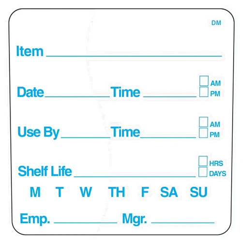 DayMark Safety Systems DissolveMark IT112437 Item/Date/Use-by Shelf-Life Label, 2