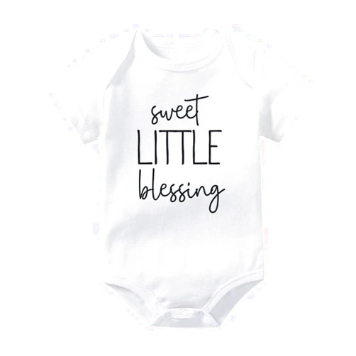 EZCLASSY-Surprise Pregnancy Announcement Grandparents, Little Blessing Baby Bodysuits Infant Jumpsuits Outfits