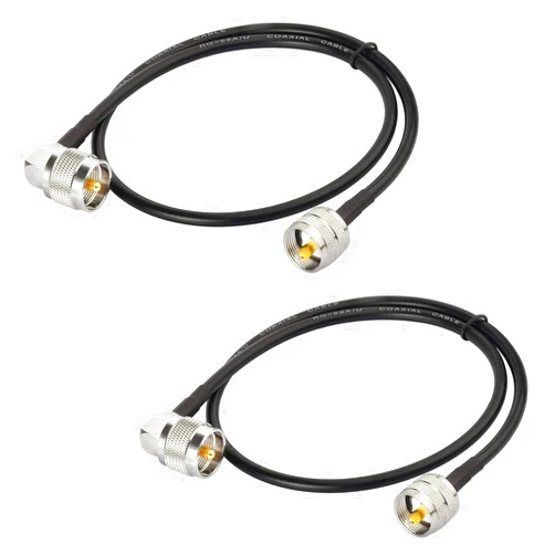 Superbat PL-259 Jumper Cable UHF (Pl259) Male to Male Low Loss Digital RG58 Coax Cable (2 Foot RG58) for HAM & CB Radio,Antenna Analyzer,Dummy Load,SWR Meter 2-Pack