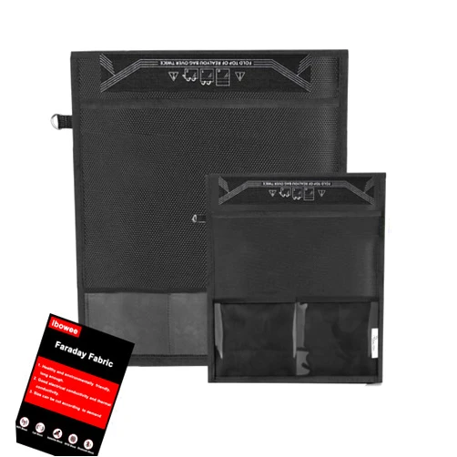 Ibowee Faraday Bag for Phones, 2 Packs Faraday Cages for Ipad, Card Data Protection (M+L)