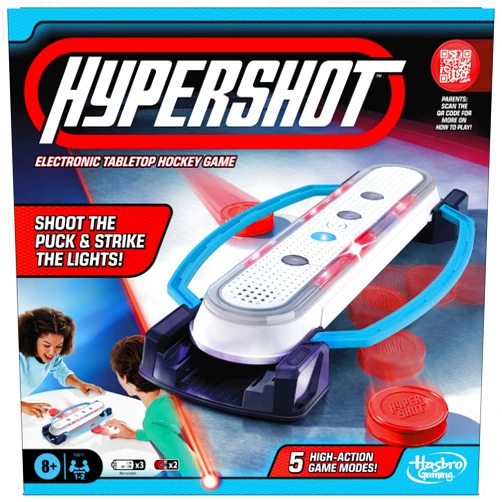 Hasbro Gaming Hypershot Electronic Tabletop Hockey Game | 5 Games in 1 | Music, Lights, and Sounds | Ages 8 and Up | for 1 to 2 Players | Kids Board Games