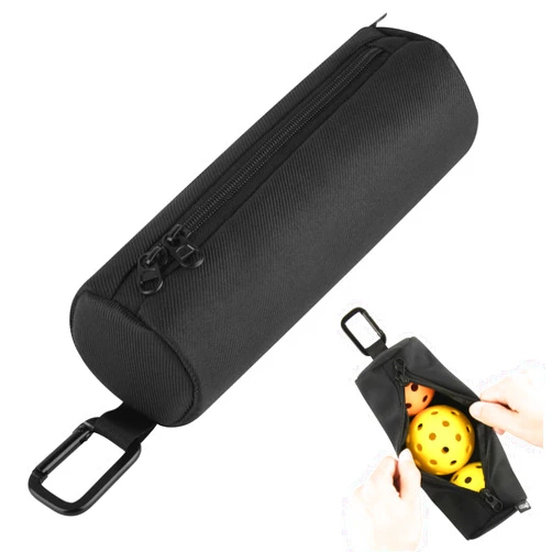 Cosmos Pickleball Ball Holder Bag, Tennis Ball Pouch Portable Pickle Ball Carrying Storage Bag Waist Bag with Hook, Travel Accessory Pouch Holds 3 Pcs Regular Pickleball Ball, Ball NOT Included