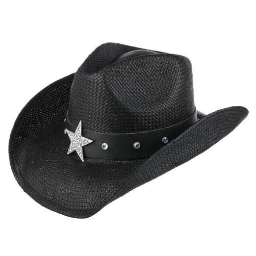 Conner Hats Unisex Silver Star Western Hat, Black, OS