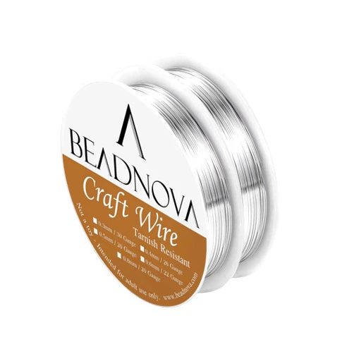 BEADNOVA 22 Gauge Wire for Jewelry Making Tarnish Resistant Copper Wire for Crafts (Silver Plated) 0.6mm
