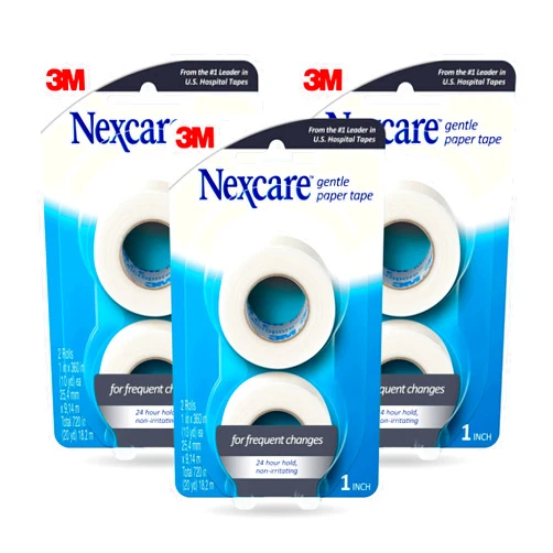 Nexcare Gentle Paper Tape, Medical Paper Tape, Secures Dressings and Lifts Away Gently - 1 In x 10 Yds, 6 Rolls of Tape