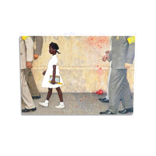 Generic Norman Rockwelll_Ruby Bridges Famous Poster Painting On Canvas Wall Art Scroll Picture Print Living Room Walls Decor Homes 08x12inch(20x30cm)