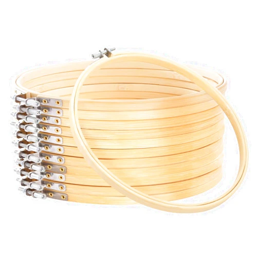Pllieay 12 Pieces 8 Inch Round Embroidery Hoops Bamboo Circle Cross Stitch Hoop for Embroidery Crafts