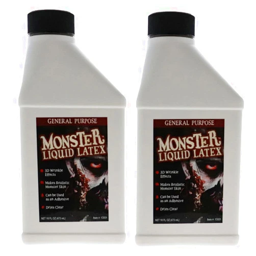 Liquid Latex Fashions FX Monster Liquid Latex (2 Pack) For Halloween Costume, Zombie, Vampire, Monster Make Up & Dress Up, Special Effects, Parties and Cosplay, Face and Body Latex Paint