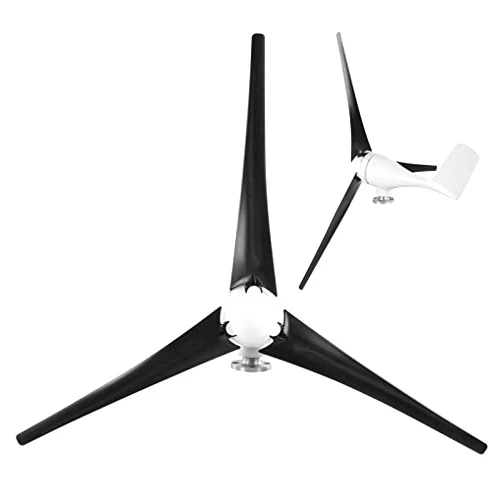 Hilitand 1200W Small Wind Generator Turbines Kit 3 Blades Generator Power Parts Turbines Kit for Marine Home Charging(Black 48V)