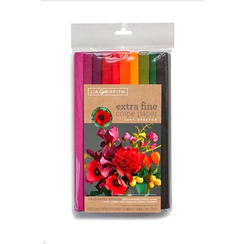 Lia Griffith PLG11027 Extra Fine Crepe Paper, 53.3 Total Square Feet, Enchanted Garden,10 Count