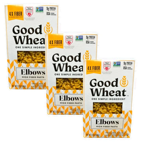 GoodWheat Pasta Elbow - 12oz Per Box [Pack of 3]