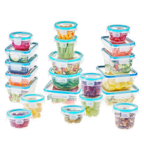 Snapware Total Solution (21-Pack) Large Plastic Food Storage Containers Set, Meal Prep Containers with BPA-Free Lids & 4 Locking Tabs, Microwave, Dishwasher, and Freezer Safe