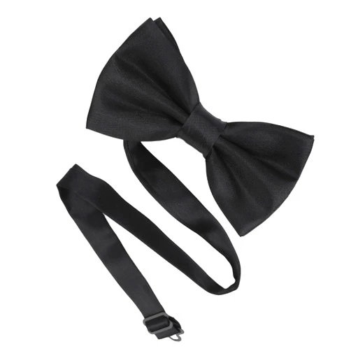 Yolev 2Pcs Black Bow Tie for Boy, Adults & Children Classic Adjustable Bow Tie Men Adjustable Pre-tied Bow Ties Set, Gift Idea