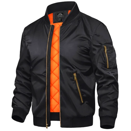 TACVASEN Men's Jackets-Bomber Jacket Fall Winter Warm Windbreaker Full Zip Casual Padded Coats