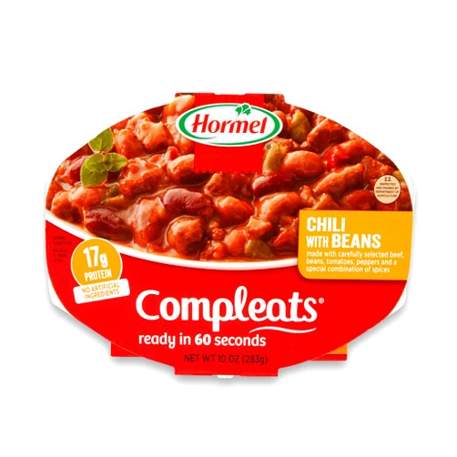 Compleats HORMEL COMPLEATS Chili with Beans Microwave Tray, 10 Ounces (Pack of 6)