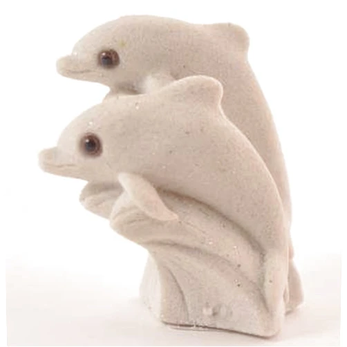 Mr. Sandman SAND-DECO Sand Sculpture Figurine DOL02 Two Dolphins Collectible (White)