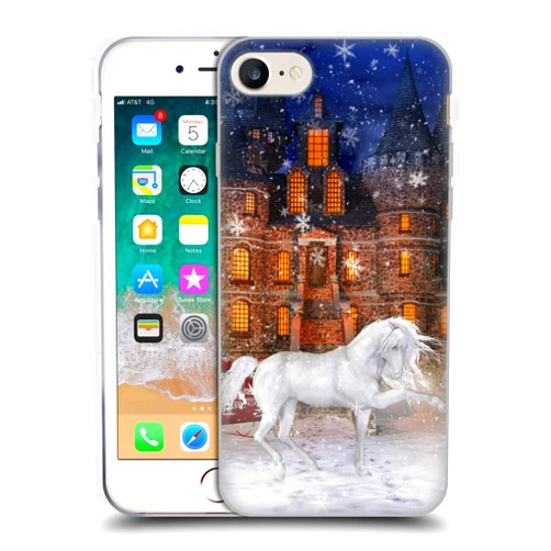 Head Case Designs Officially Licensed Simone Gatterwe Christmas Time Horses Soft Gel Case Compatible with Apple iPhone 7/8 / SE 2020 & 2022