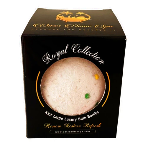 Oasis Home Spa Deluxe Individual Bath Bomb Gift - 7.5 oz Premium Bath Bomb Made in USA with Natural & Organic Ingredients, Exquisite Scents (Birthday Cake: Vanilla Bean, Creme Fraiche, Buttercream, Powdered Sugar)