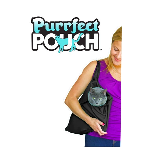 PURRFECT POUCH The Original AS SEEN ON TV. The Comfy Cat Carrier & Grooming Sack in One (Set of 2 - Black)