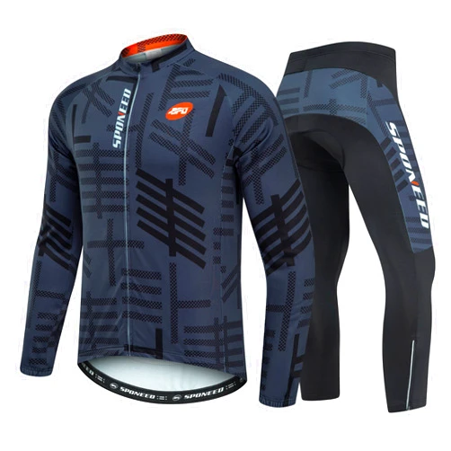 sponeed Men's Cycling Jersey Full Sleeve Riding Wear Long Sleeve T Shirts Pants