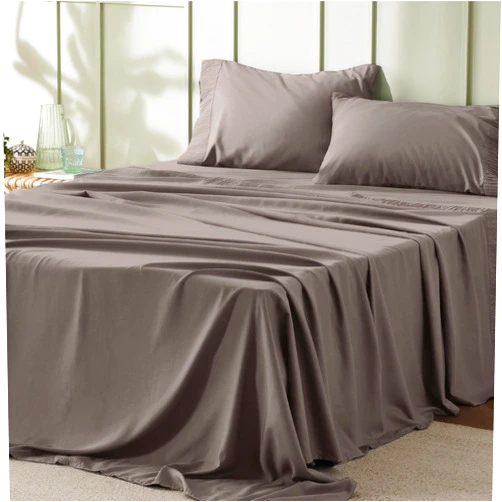 Bedsure Queen Sheet Set - Soft Sheets for Queen Size Bed, 4 Pieces Hotel Luxury Taupe Sheets, Easy Care Polyester Microfiber Cooling Bed Sheet Set