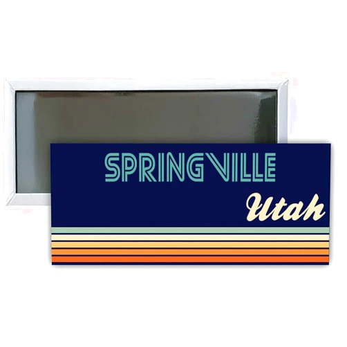 R and R Imports Springville Utah Souvenir 4.75x2-Inch Rectangle Fridge Magnet Retro Design