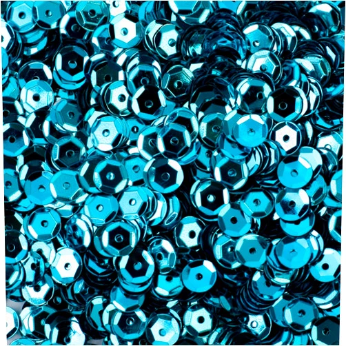 Marsrut (1200pcs/set, Turquoise Blue Color, 6mm) Assorted Loose Plastic Sequins - Shiny Faceted Beads Sequence/Lentejuelas para Manualidades for Large Crafts & Sewing, Bordar en Tela, Cup Embellishment