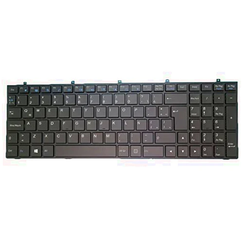 Generic Laptop Keyboard for CLEVO W670RBQ W670RBQ1 W670RZW W670RZW1 W670RCQ W670RCQ1 W670RCW W670RCW1 W670RNQ W670RNQ1 W670RZQ W670RZQ1 Latin America LA with Black Frame and Backlit