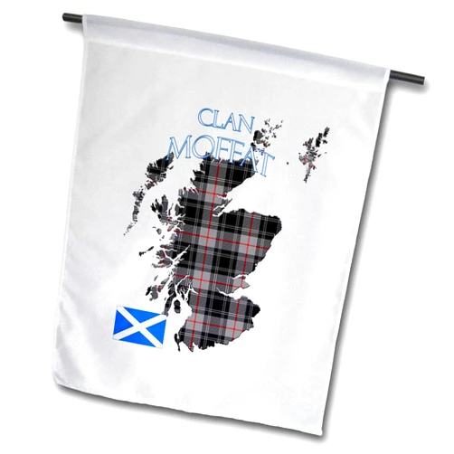 3dRose 12 x 18 inch Garden Flag - Outline of Scotland with the Moffat clan family tartan. Creative Studios Scottish Tartans