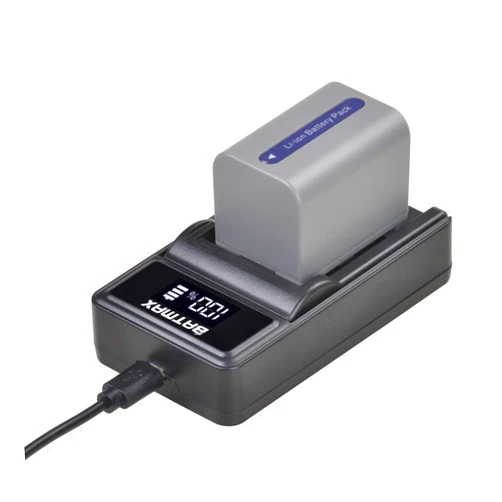 Batmax 1 Pack 1600MaH NP-FP70 Battery and LED Fast Charger for Sony NP-FP30,NP-FP50, NP-FP70, NP-FP90, NP-FP91 DCR-DVD92, DVD103, DVD202, DVD305, HC16, HC17, HC18, HC20, SR30