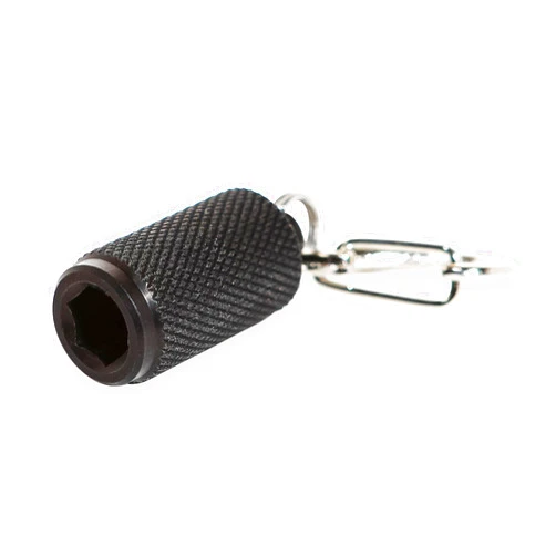 TEC Accessories Tiny-Torq Wrench, Mini Hex Bit Wrench for EDC Keychain Carry, 6061-T6 Aluminum Body with hardcoat black anodized finish, Accepts 1/4