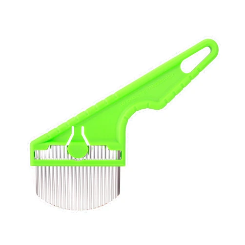 Nisaku NJP2510 Zassou Burush Sidewalk Crack Weeder, Japanese 3 Curved Blade, 8-Inch Ergonomic, Stainless Steel/Green Plastic Handle