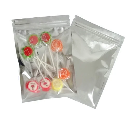 UCOFFEE 50 Pack Mylar Bags - 5.9x8.7 Inch Packing Pouch Bags Resealable Clear Zip Lock Food Storage Bags, Food Safe Plastic Aluminum Material - Silver