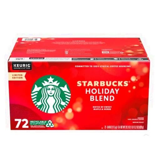 Generic Starbuck's Holiday Blend K Cup Coffee Pods, Medium Roast Coffee, 72ct