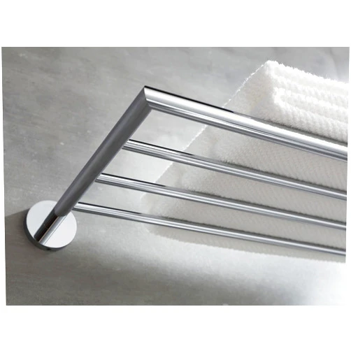 BUVELOT Towel Rack for Bathroom, Towel Shelf Wall Mounted, Modern Hotel Style with Towel Bar, Single Towel Rack, Chrome, 26Inch, 077090-CR Leo Series
