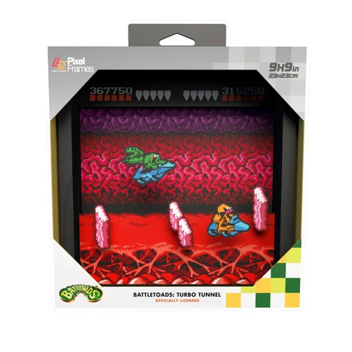 Level Up Labs Pixel Frames: Battletoads - NES Turbo Tunnel - 3D Shadow Box - Framed Decor for Wall, Home, Shelf Display, Game Poster Art Collectibles, Boys Girls Teen Gaming Room Decoration