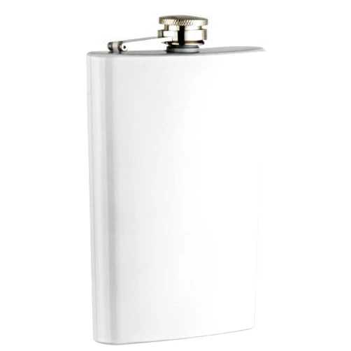 Flasks.com Top Shelf Flasks 8 oz Hip Flask - Screw-On Leak Proof Cap - Gifts for Men - Groomsmen Gift - 1-PACK in White