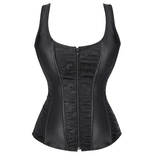 Kranchungel Womens Plus Size Corset Gothic Shoulder Straps Tank Overbust Corsets Halter Bustiers
